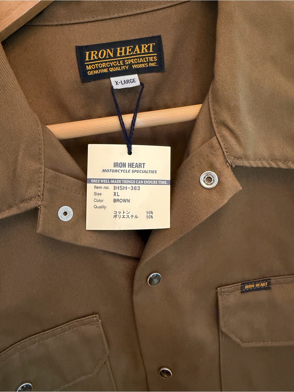 NWT Iron Heart IHSH-383 9oz T/C mechanic shirt